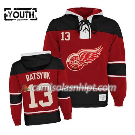 Camisola Detroit Red Wings Pavel Datsyuk 13 Vermelho Sawyer Hoodie - Criança